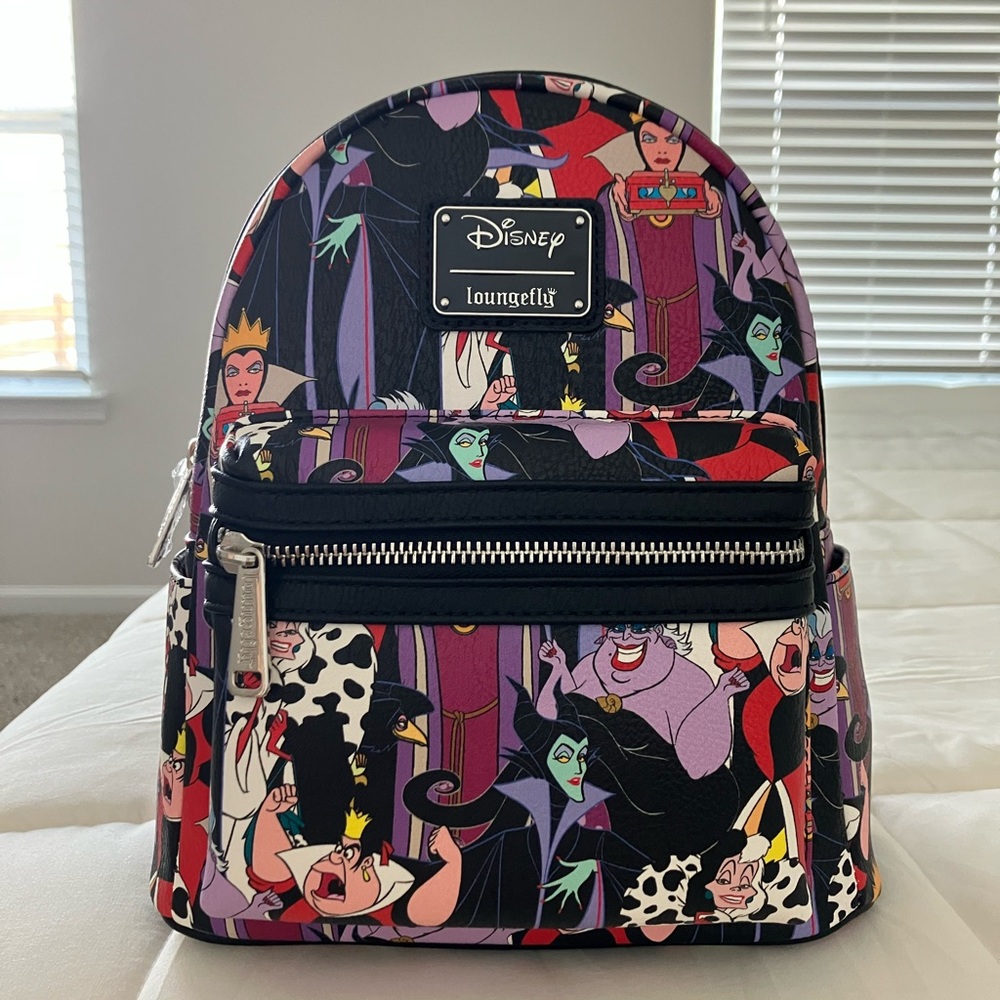 Loungefly Disney Villains Backpack - Black and Purple